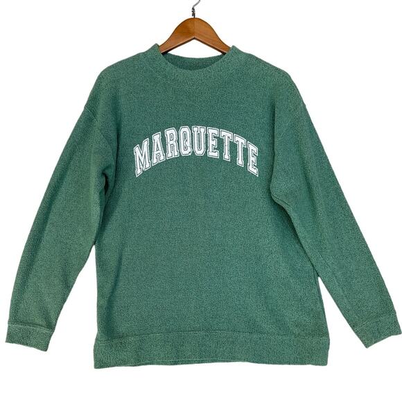 Vintage Marquette University Sweatshirt MV Sport Green Sz Medium 90s Collegiate - Picture 4 of 12